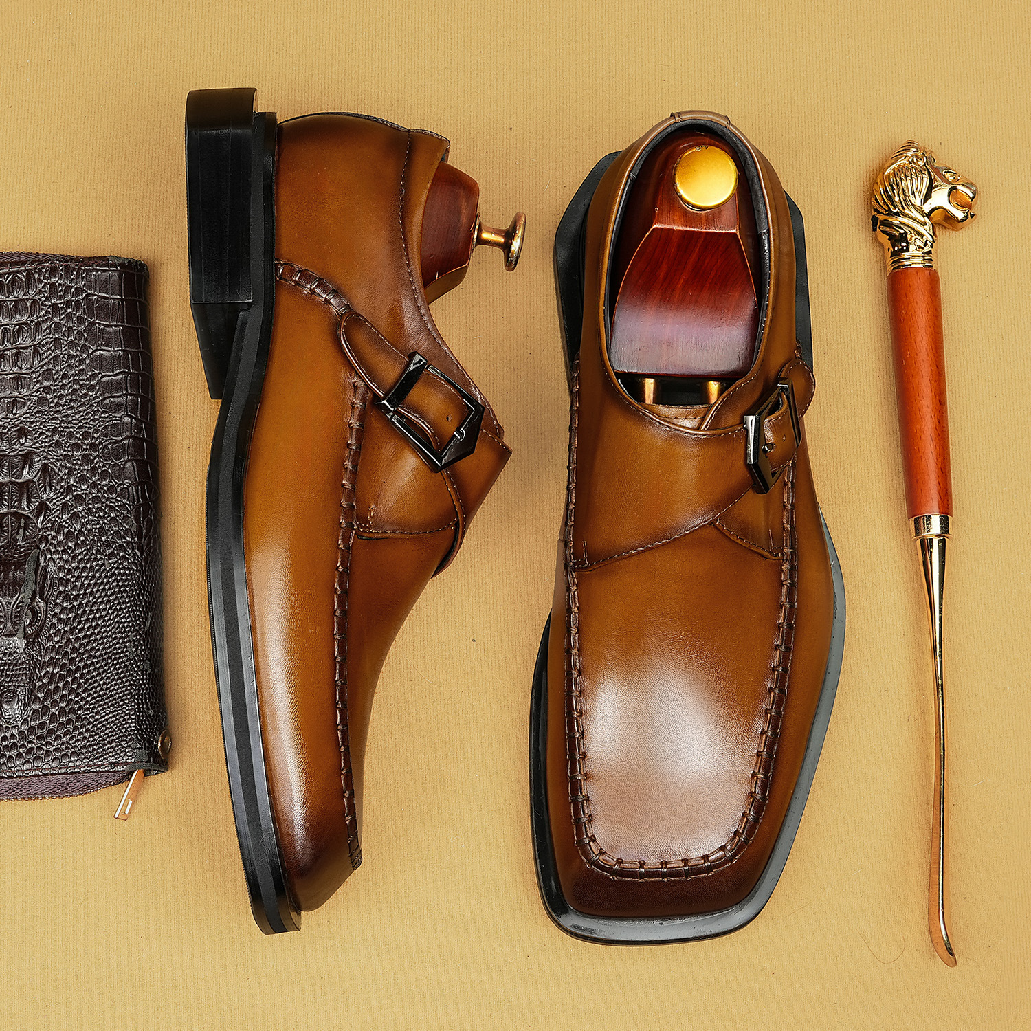 [Copy]Stylish Two-Tone Luxury Top-Grain Leather Oxford Shoes