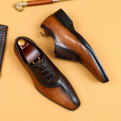 [Copy]2025 new simple and fashionable versatile men's Oxford shoes