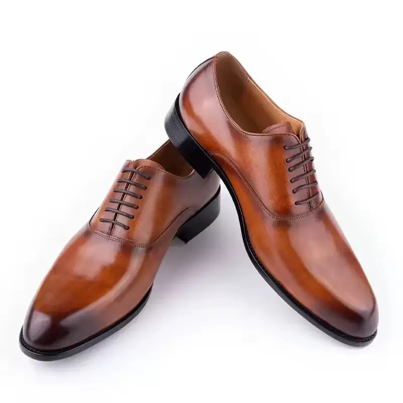 Men's Genuine Leather Breathable Non-Slip Pointed Toe Oxford Shoes