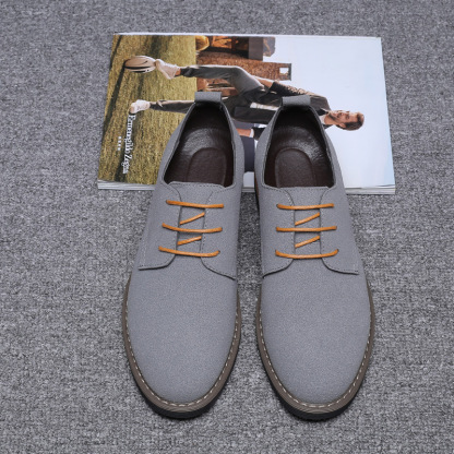 New men's large size frosted casual shoes fashionable British lace-up leather shoes men's suede foreign trade shoes Wenzhou shoes 48