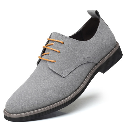 New men's large size frosted casual shoes fashionable British lace-up leather shoes men's suede foreign trade shoes Wenzhou shoes 48