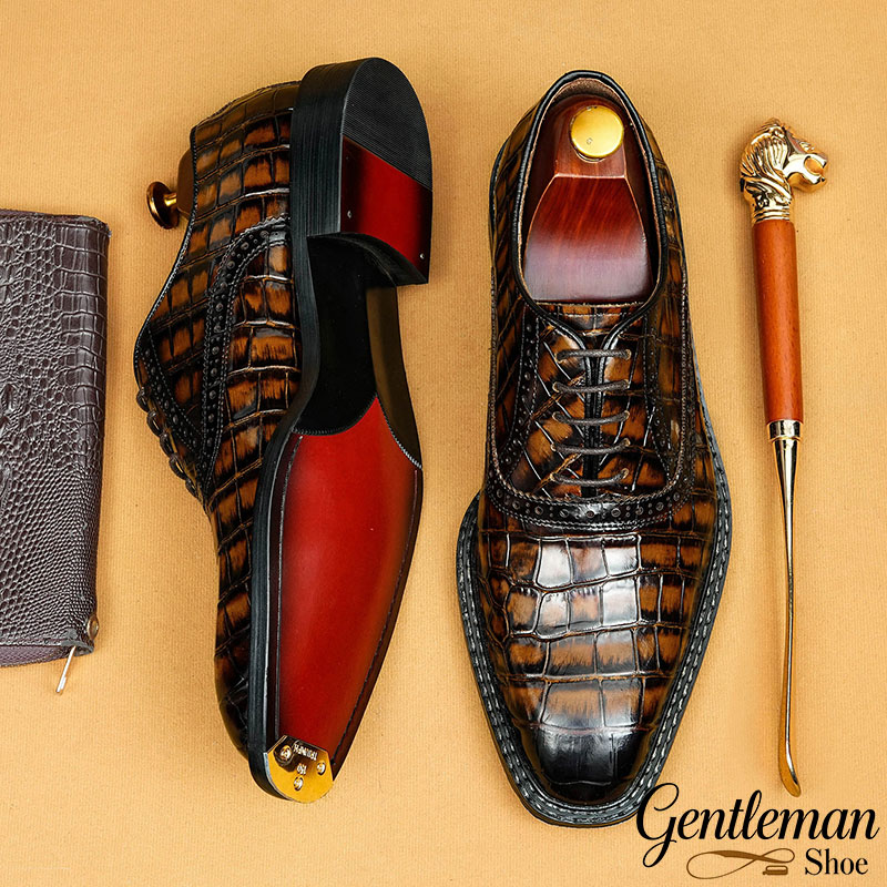 2026 New Men's Top-Grain Leather British Style Business Formal Oxford Shoes