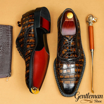 2026 New Men's Top-Grain Leather British Style Business Formal Oxford Shoes