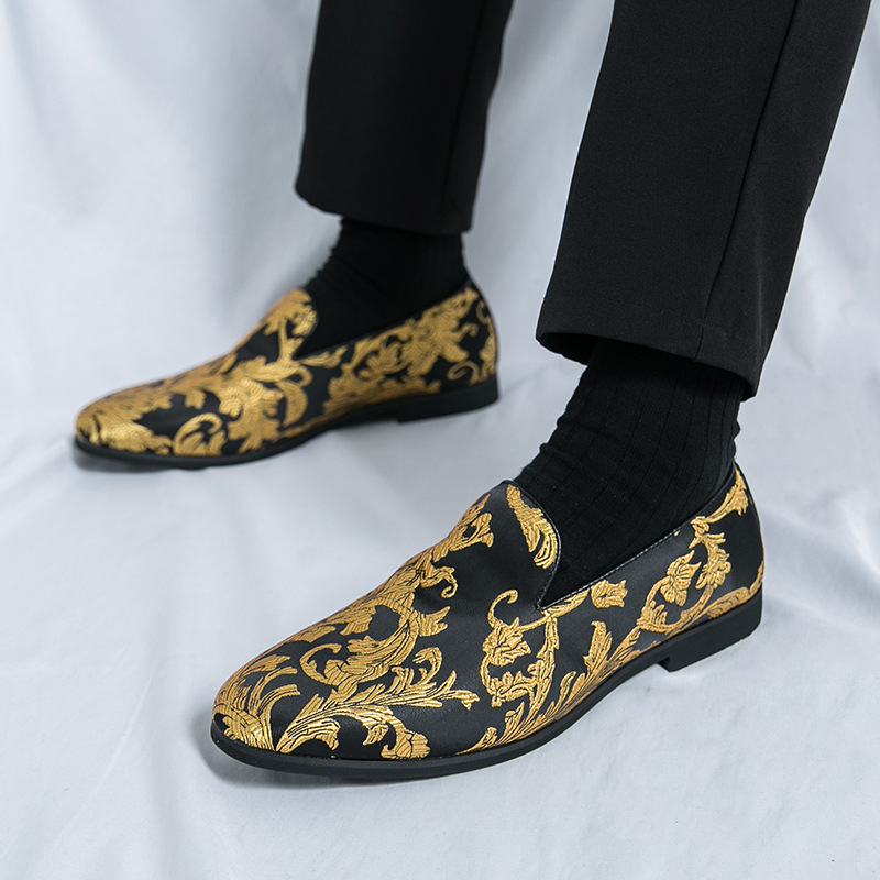 New men's printed casual fashion loafers