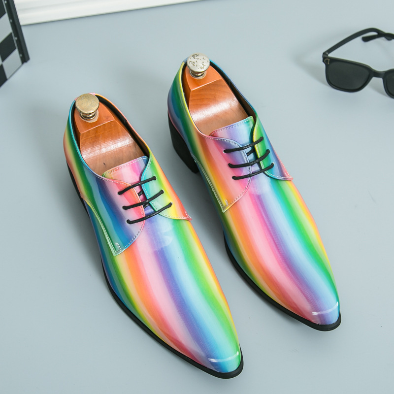 Rainbow Fashion Casual Men's PU Shoes