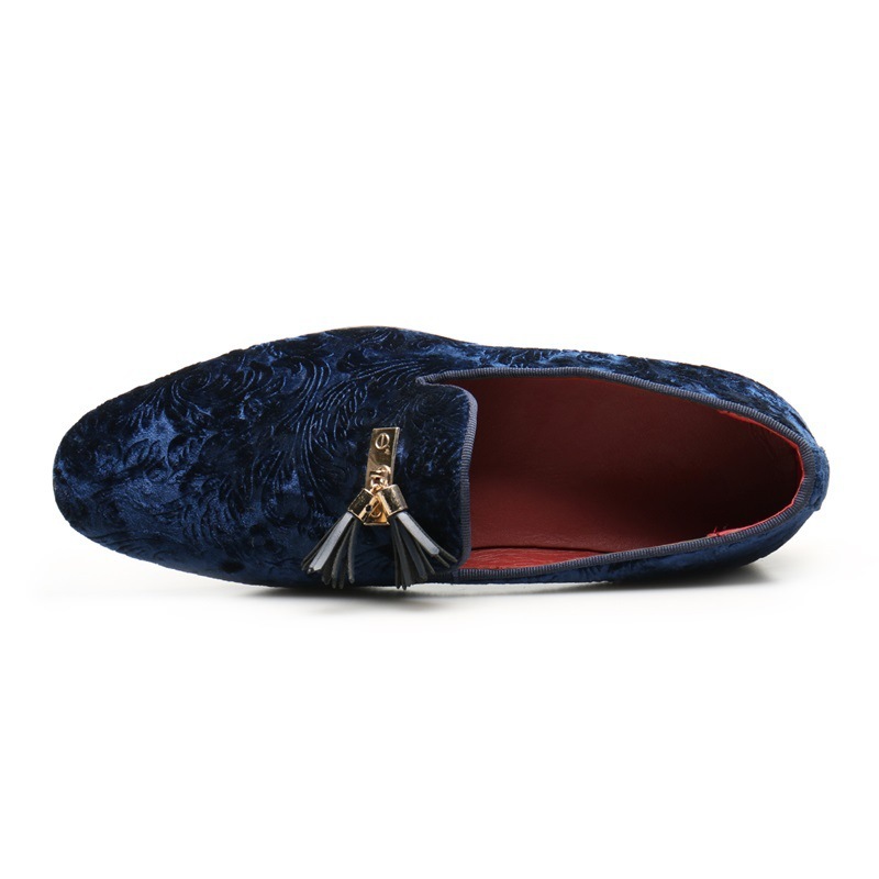 [Order processing] Fashion suede dark pattern loafers men's slip-on shoes cross-border wholesale