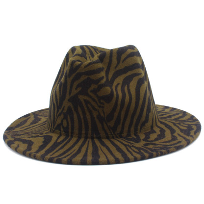 Men's zebra print fedora