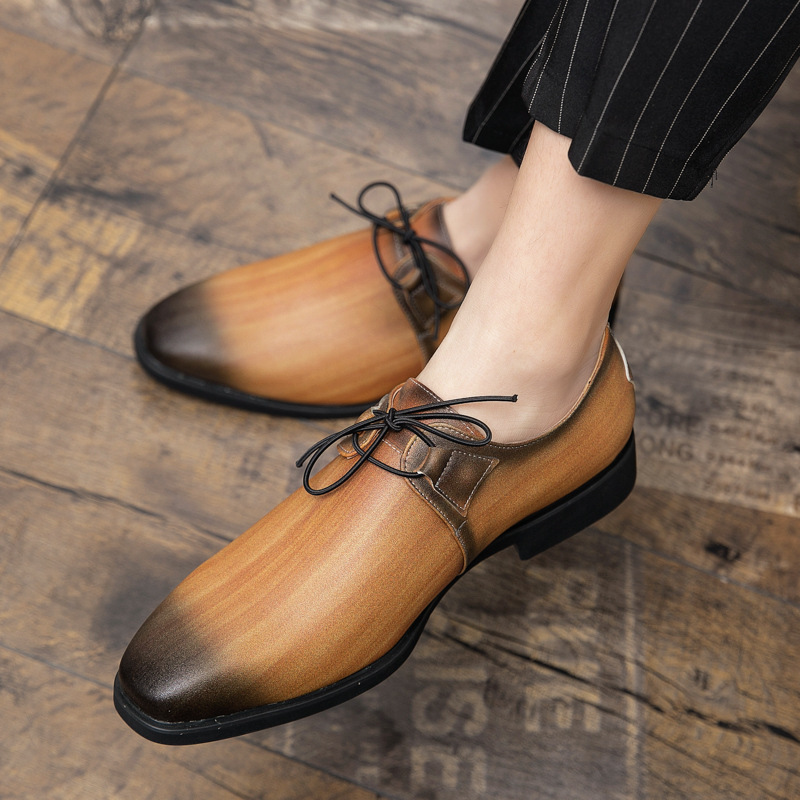British Pointed Lace Up Leather Shoes