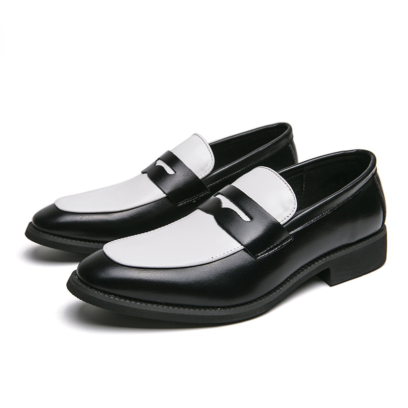 Men's simple colorblock design casual loafers