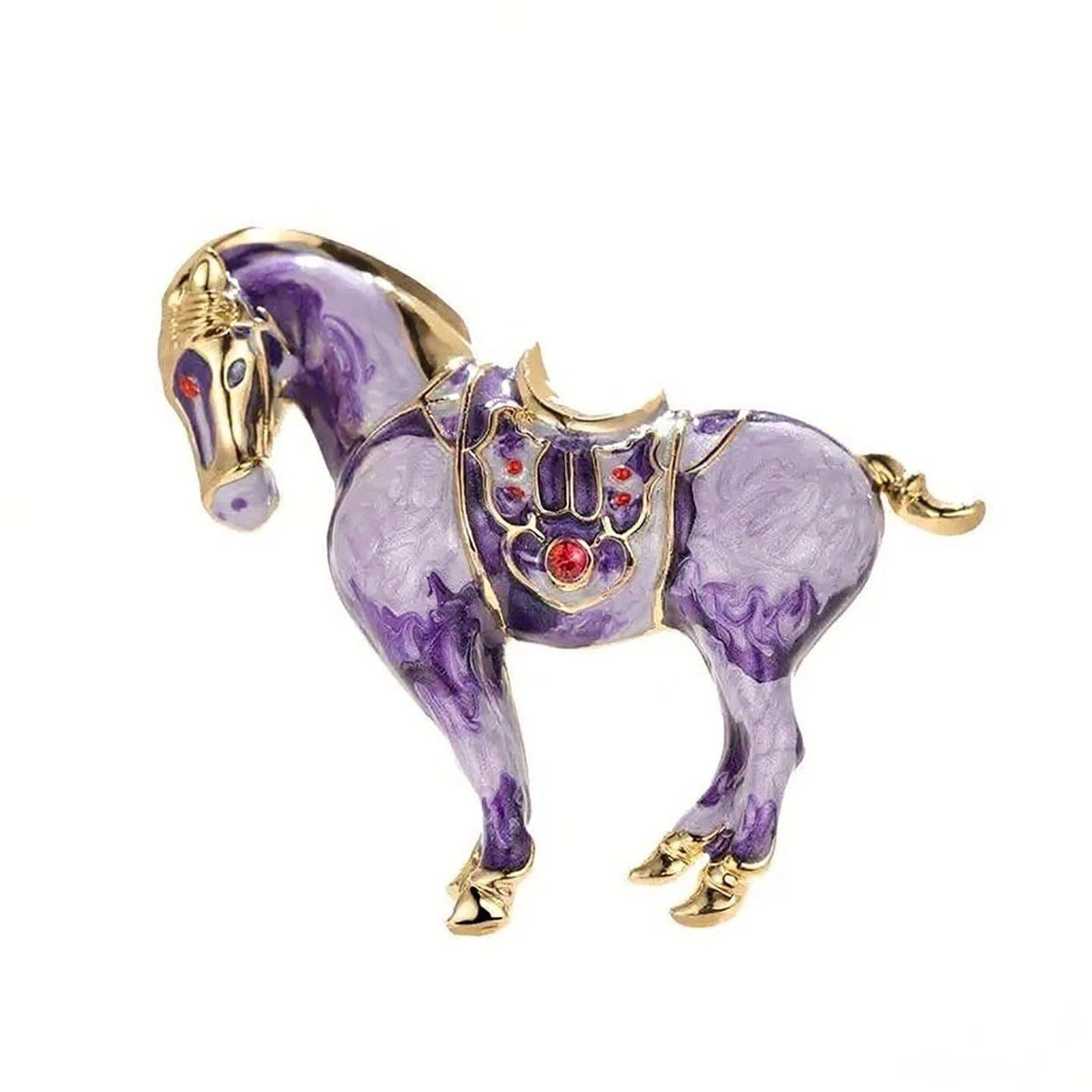 Oil painting horse zodiac brooch, suitable for both men and women.