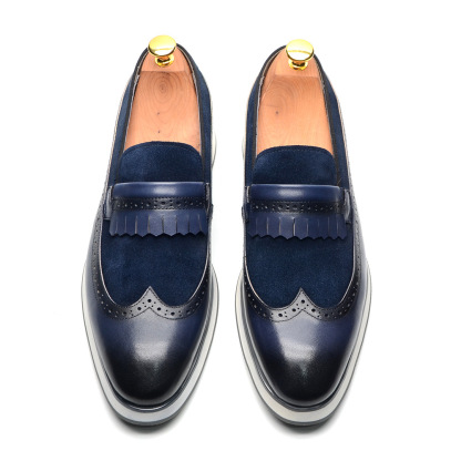 [Copy]GUYSTEP™Classic red and houndstooth breathable leather derby shoes