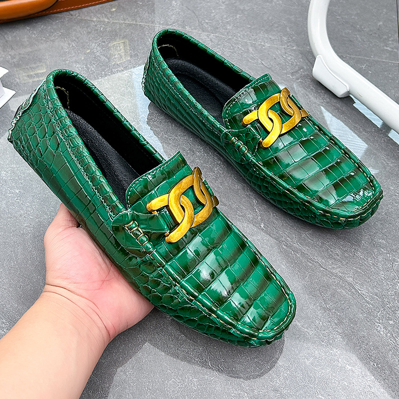Men's Large Size Slip-On Casual Shoes | Multi-Color Fashion (Orange/Gray/Green) with Cloud Comfort Technology