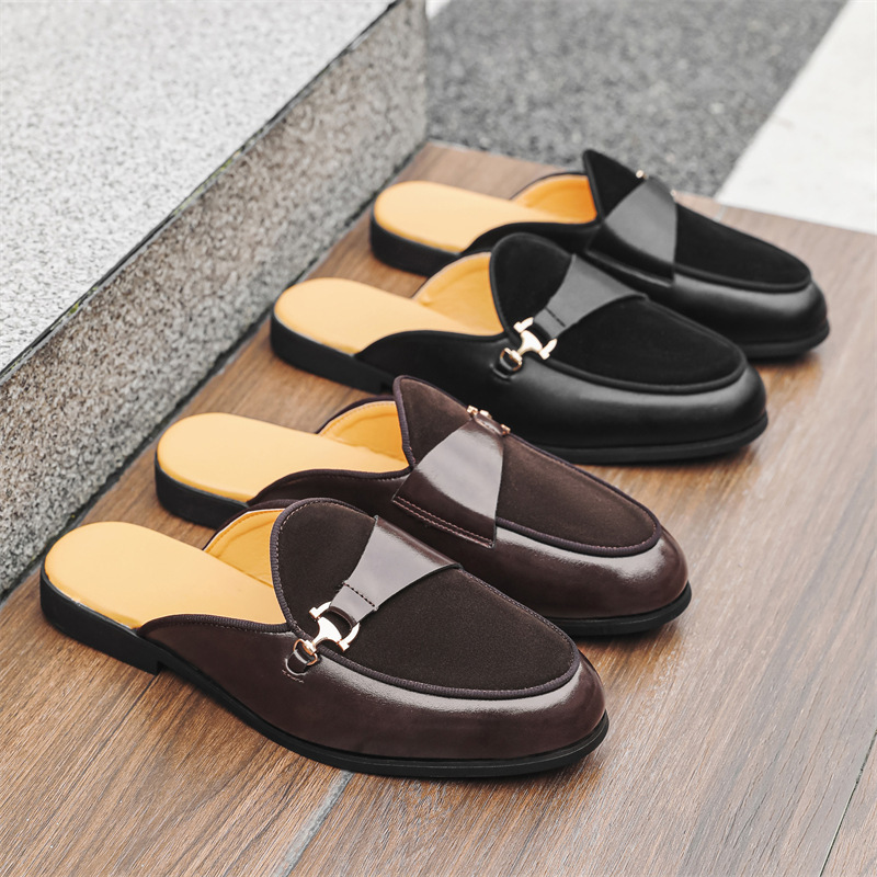 British-style light luxury backless breathable men's shoes