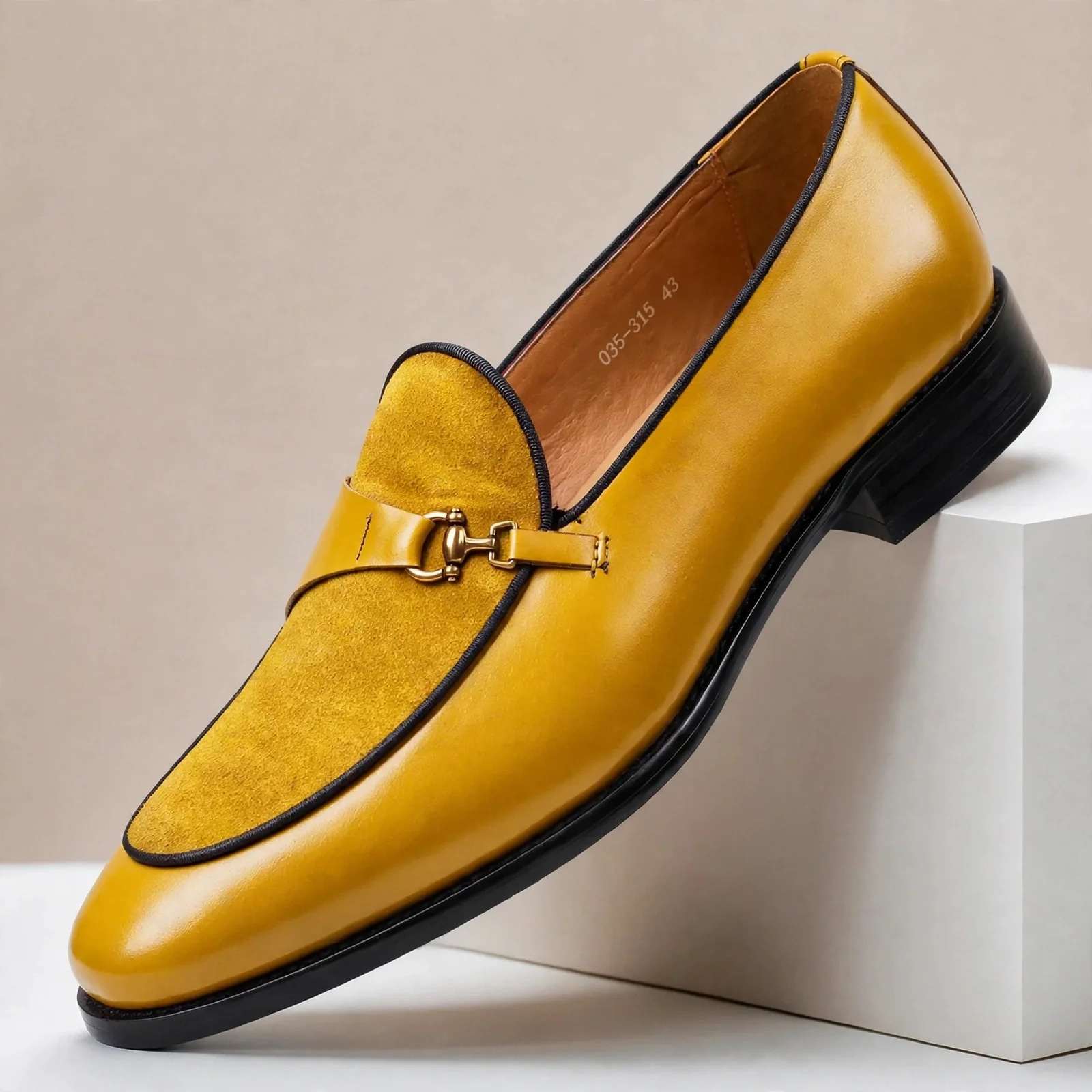 [Copy]Men’s Luxury Two-Tone Leather Brogue Oxford Shoes