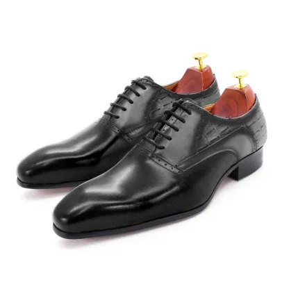 [Copy]Men's double buckle color matching genuine leather business casual shoes