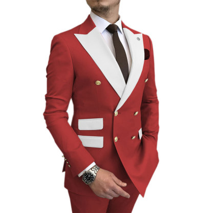 Men's two-piece suit 2024 new cross-border wedding groom best man suit men's business Korean suit
