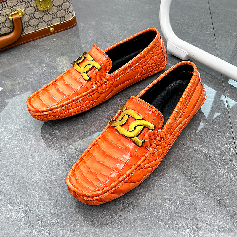 Men's Large Size Slip-On Casual Shoes | Multi-Color Fashion (Orange/Gray/Green) with Cloud Comfort Technology