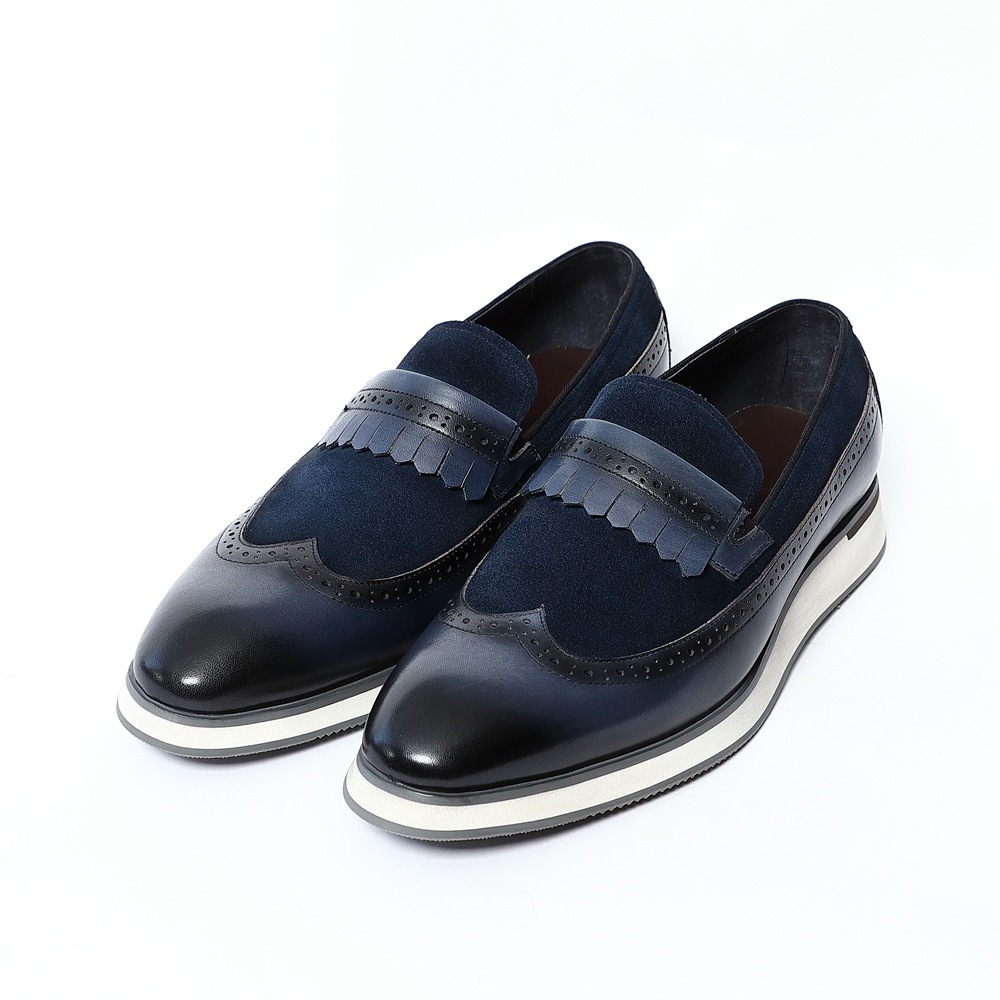 [Copy]GUYSTEP™Classic red and houndstooth breathable leather derby shoes