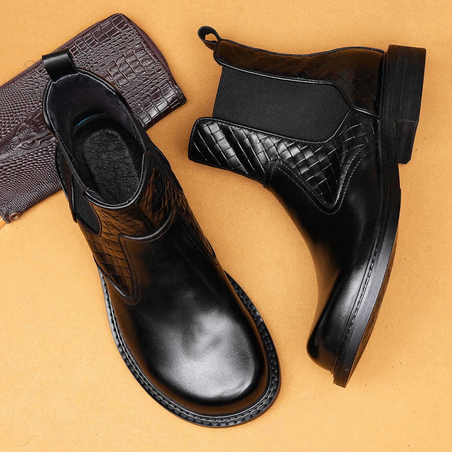 Men's Chelsea Boots - Brown & Black
