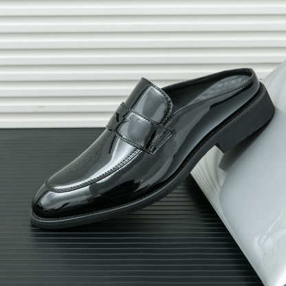 Men's thick-soled slip-on casual leather shoes