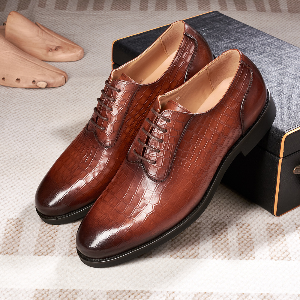 Men's business leather shoes genuine leather first layer cowhide versatile fashion breathable Oxford shoes