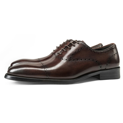 [Quality] Men's business formal leather shoes, cowhide British style brogue Oxford shoes for men