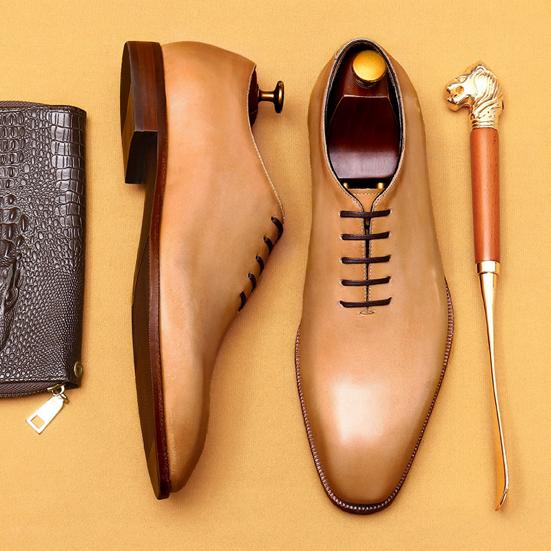 [Copy]Men's genuine leather loafers light luxury pointed toe business shoes