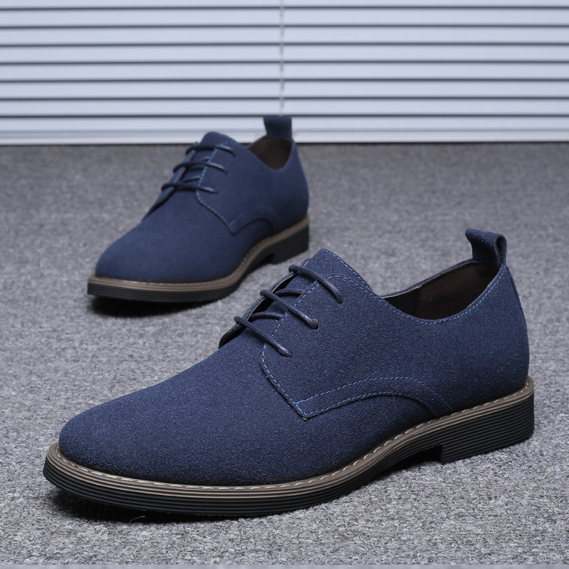 New men's large size frosted casual shoes fashionable British lace-up leather shoes men's suede foreign trade shoes Wenzhou shoes 48