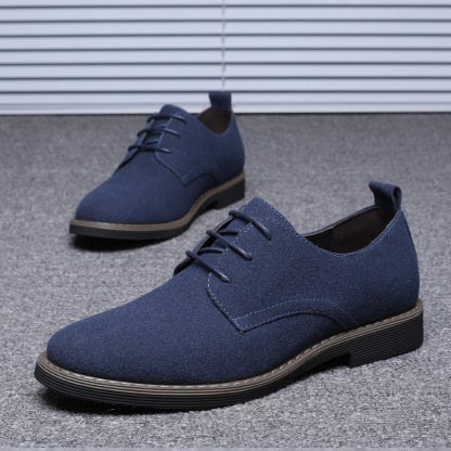 New men's large size frosted casual shoes fashionable British lace-up leather shoes men's suede foreign trade shoes Wenzhou shoes 48