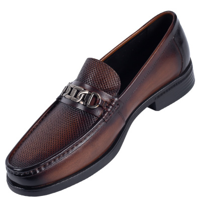 Men's shoes men's leather shoes summer new genuine leather breathable slip-on casual leather shoes loafers business leather shoes