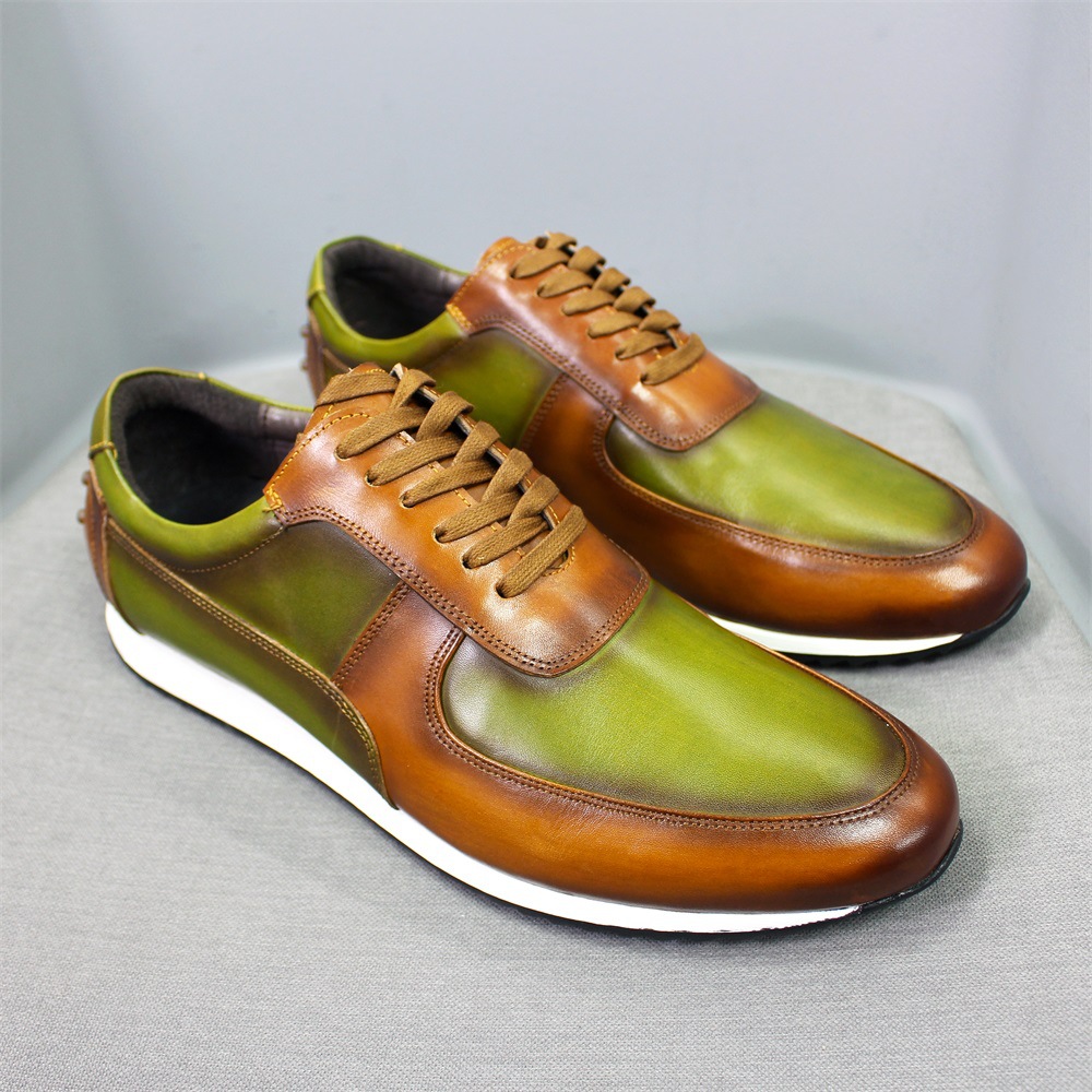 Men's casual British style breathable leather shoes