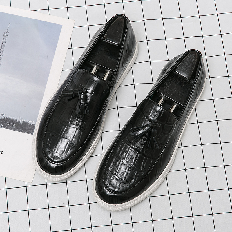 British Business Casual Leather Shoes Flat Sole Board Shoes