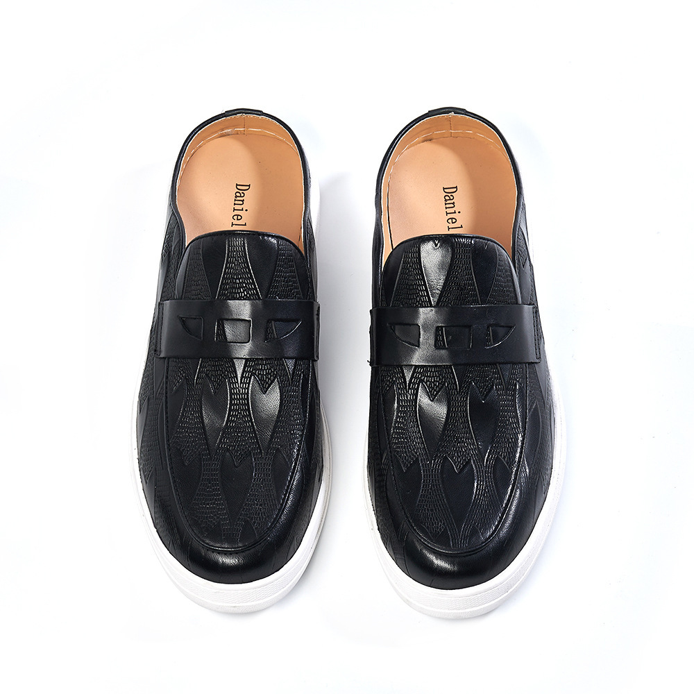 2024 Loafers Cowhide Men's Shoes with Double Toe Slippers Outdoor Casual Men's Shoes Factory Cross-border Supply