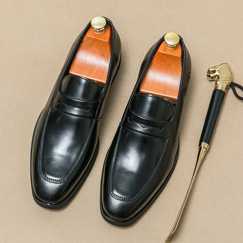 Men's simple colorblock design casual loafers