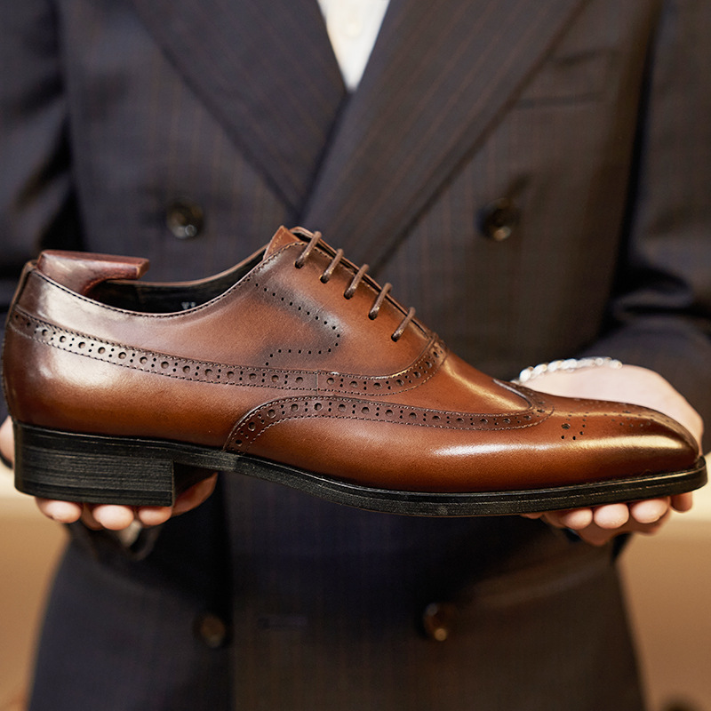 [Copy]Fashionable gentleman sheep suede frosted business leather casual loafers