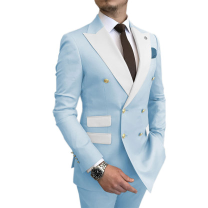 Men's two-piece suit 2024 new cross-border wedding groom best man suit men's business Korean suit