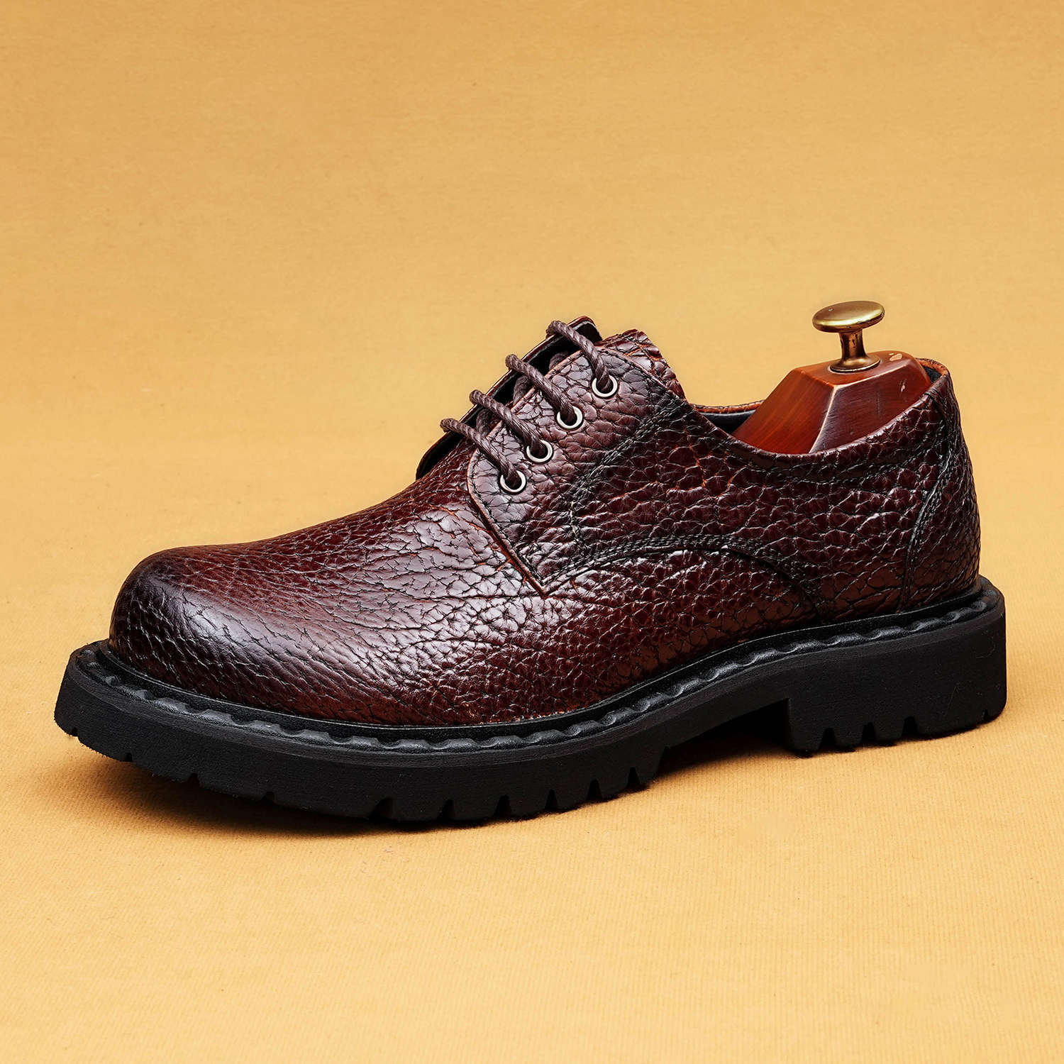 New Genuine Leather Casual British Style Breathable Top Layer Round Toe Shoes