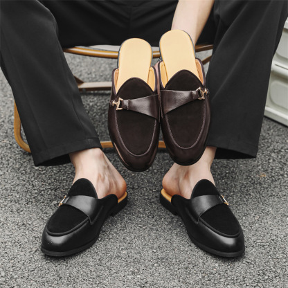 British-style light luxury backless breathable men's shoes
