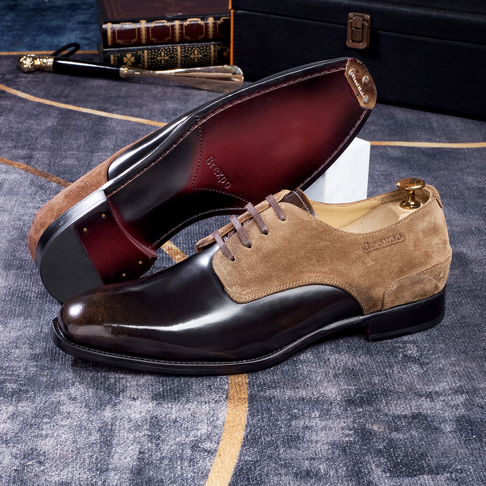 New men's spring and autumn formal patchwork leather shoes