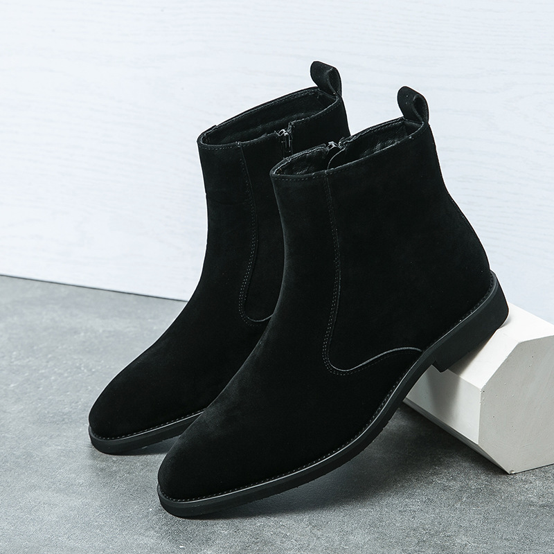 AliExpress Amazon Cross-border Autumn and Winter Suede Denim Ankle Boots Men's Fashion Simple Business Casual Leather Boots