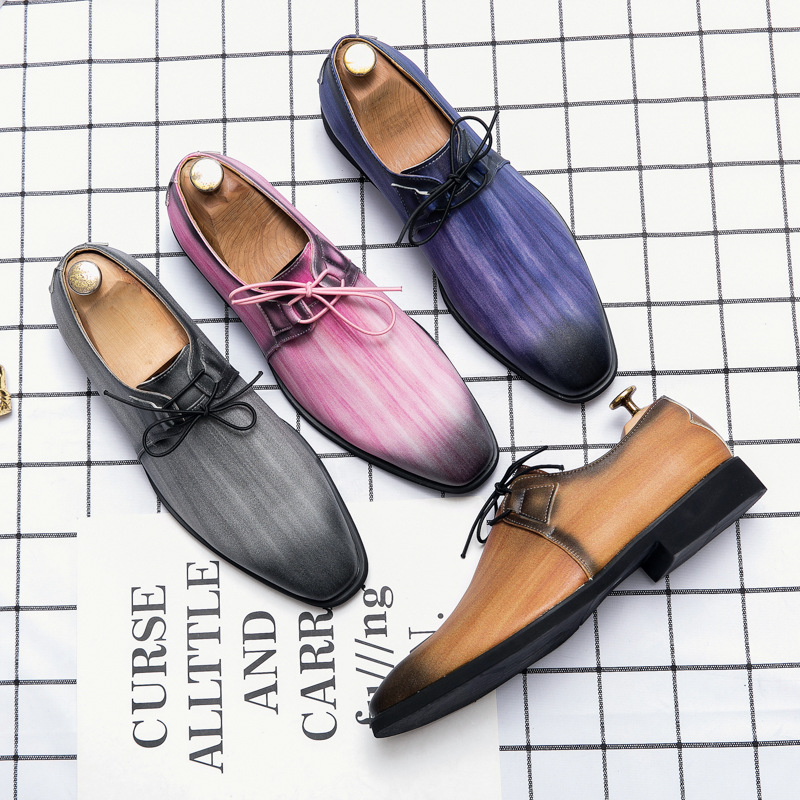 British Pointed Lace Up Leather Shoes