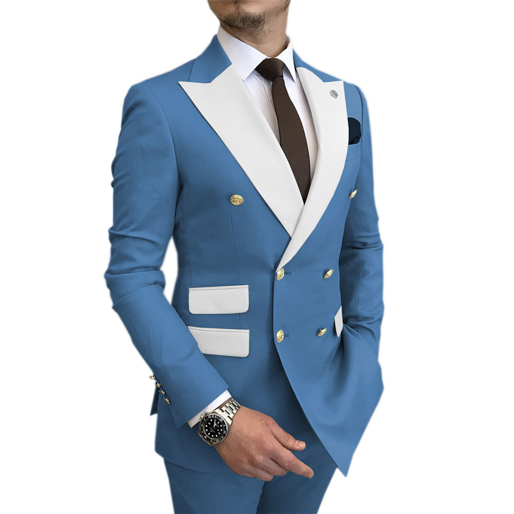 Men's two-piece suit 2024 new cross-border wedding groom best man suit men's business Korean suit