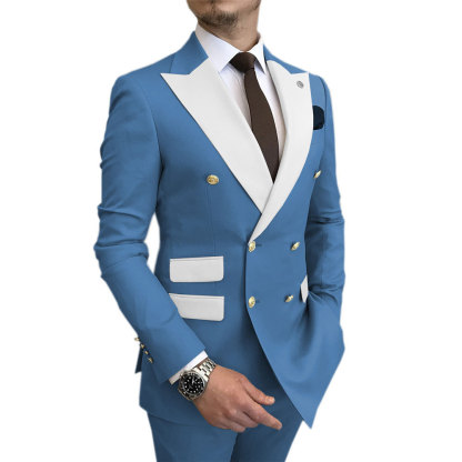 Men's two-piece suit 2024 new cross-border wedding groom best man suit men's business Korean suit