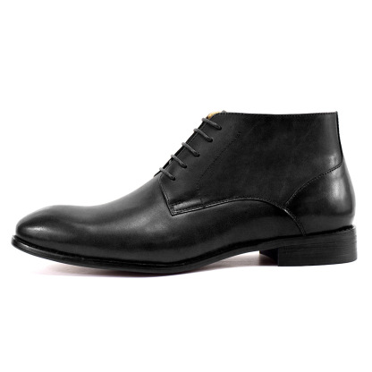 Men's pointed toe ankle boots, handcrafted, high-top, casual vintage style