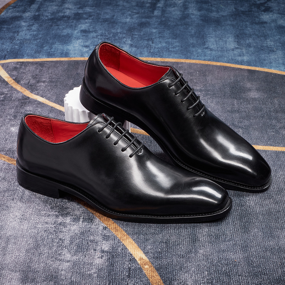 [Copy]GENTLEMAN™2026 Red bottom genuine leather lace-up men's versatile leather shoes