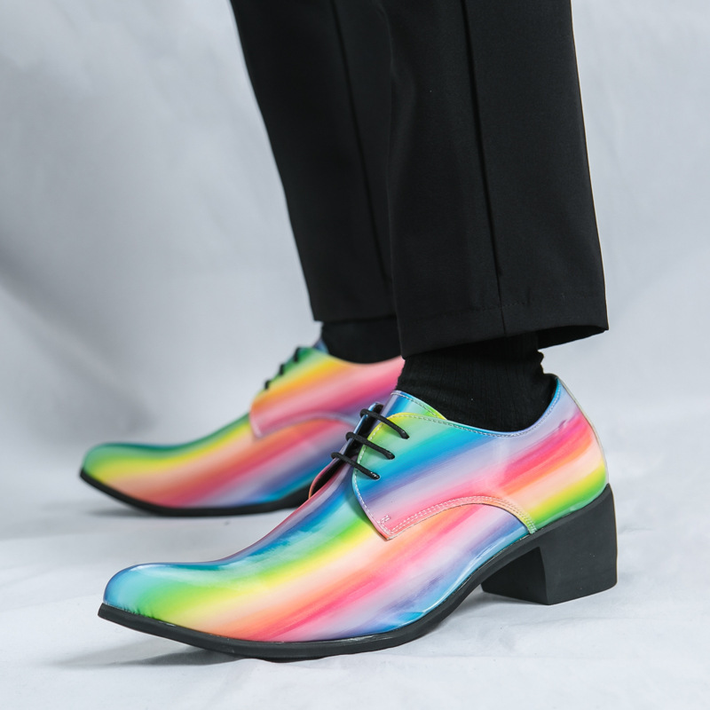 Rainbow Fashion Casual Men's PU Shoes