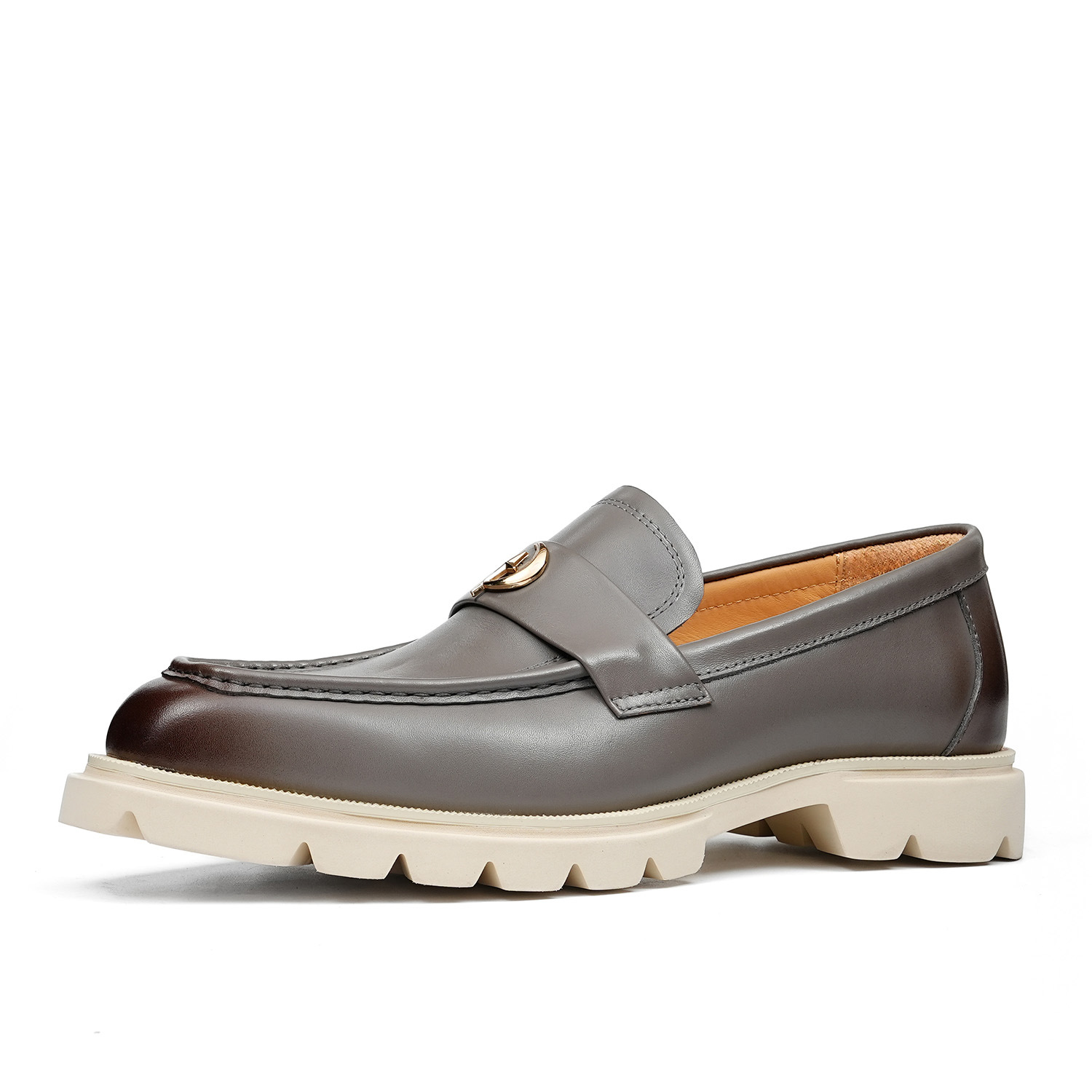 2026 New Breathable Casual Top-Grain Cowhide Thick-Soled Loafers