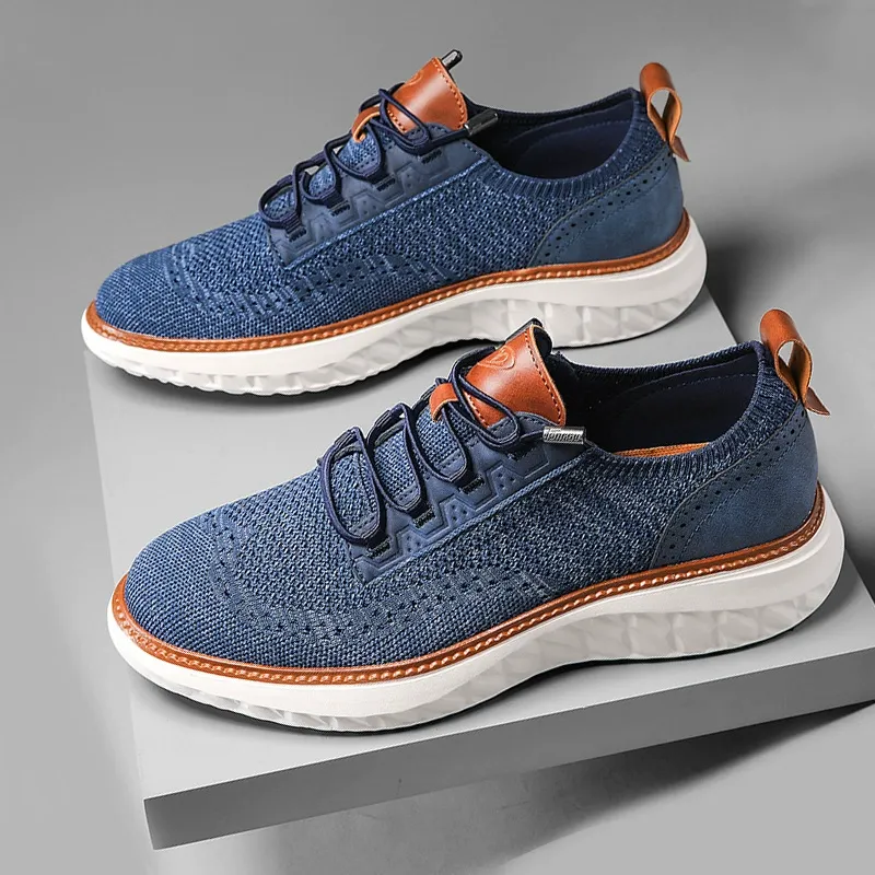 New style flying woven large size casual shoes men's outdoor fashion breathable sports shoes