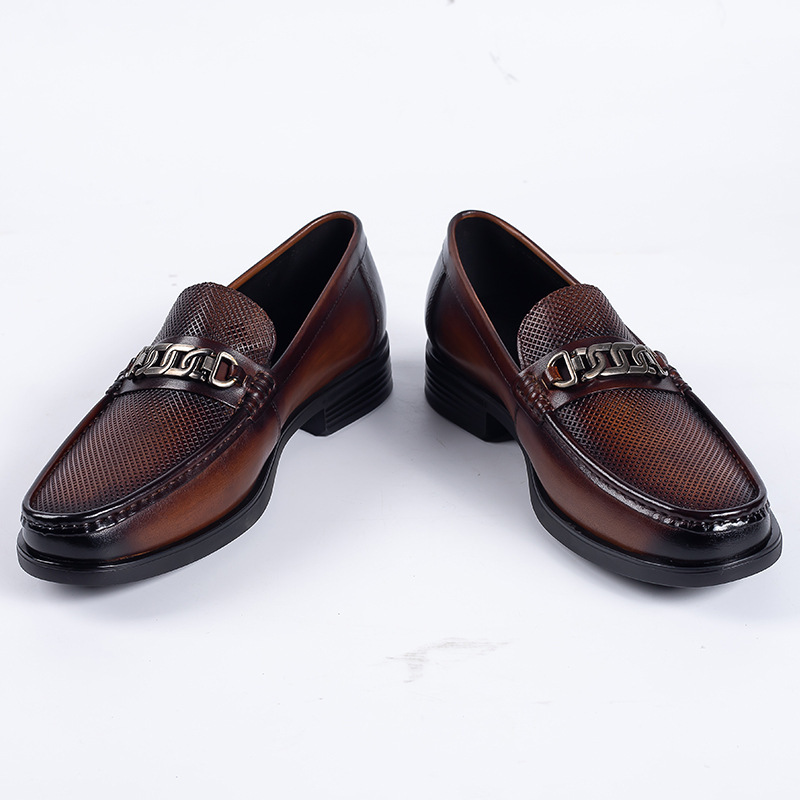 Men's shoes men's leather shoes summer new genuine leather breathable slip-on casual leather shoes loafers business leather shoes