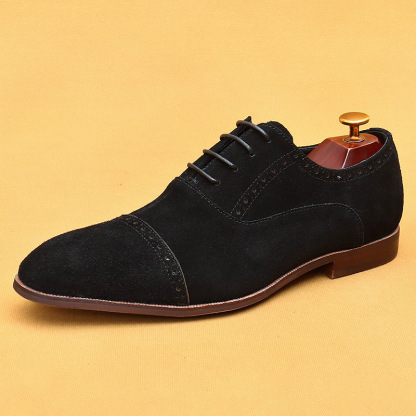 [VIP exclusive] Suede leather shoes men's casual shoes genuine leather suede cowhide business formal three-joint Oxford shoes